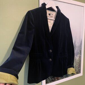 Crushed Velvet Navy J.Crew Blazer